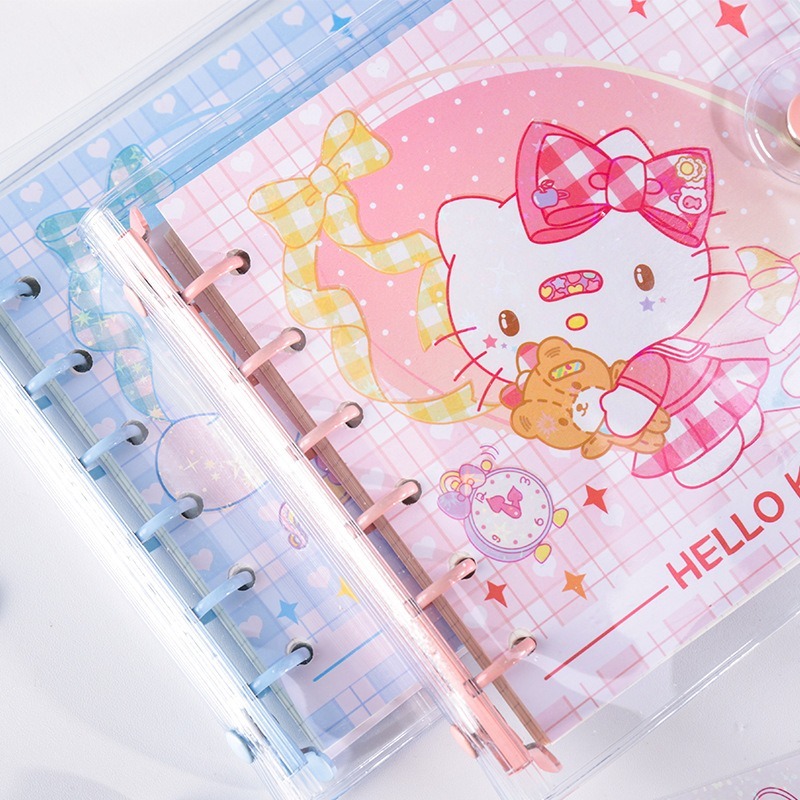 【Joytop悦木】三麗鷗 JK学院-方形手帐本 可爱网格方格本子 金属夹可拆卸活页本 送禮-細節圖4