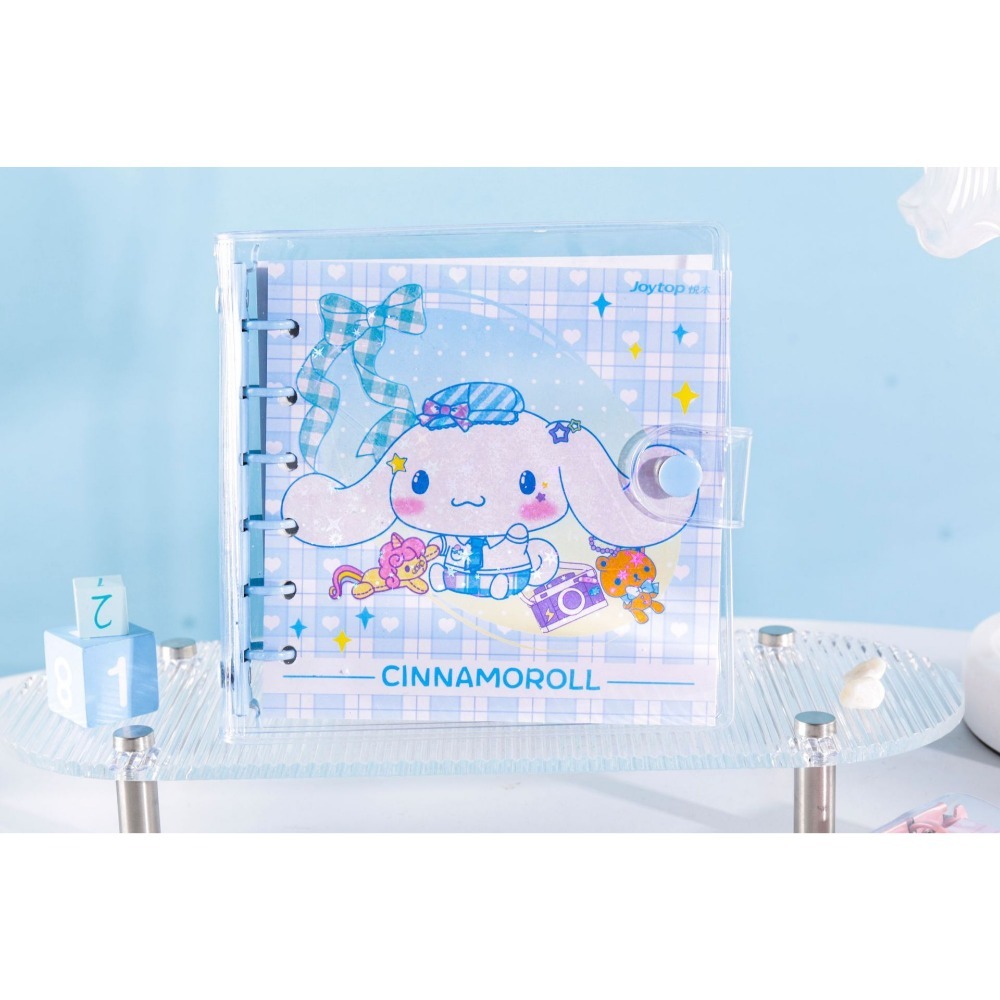 【Joytop悦木】三麗鷗 JK学院-方形手帐本 可爱网格方格本子 金属夹可拆卸活页本 送禮-規格圖5