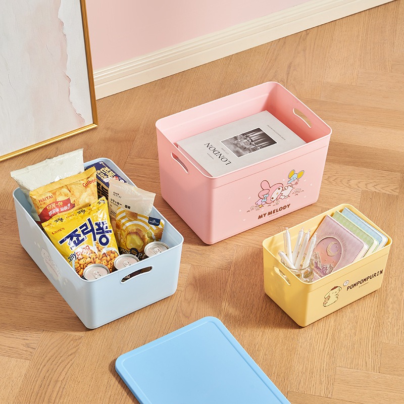 【三麗鷗&塑業】正版 带盖收纳盒 家用收纳杂物整理盒 桌面储物盒 玩具塑料盒子 送禮-細節圖3