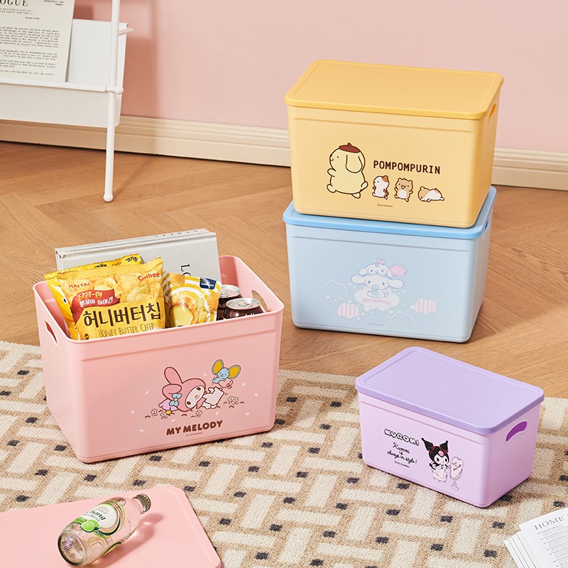 【三麗鷗&塑業】正版 带盖收纳盒 家用收纳杂物整理盒 桌面储物盒 玩具塑料盒子 送禮-細節圖4