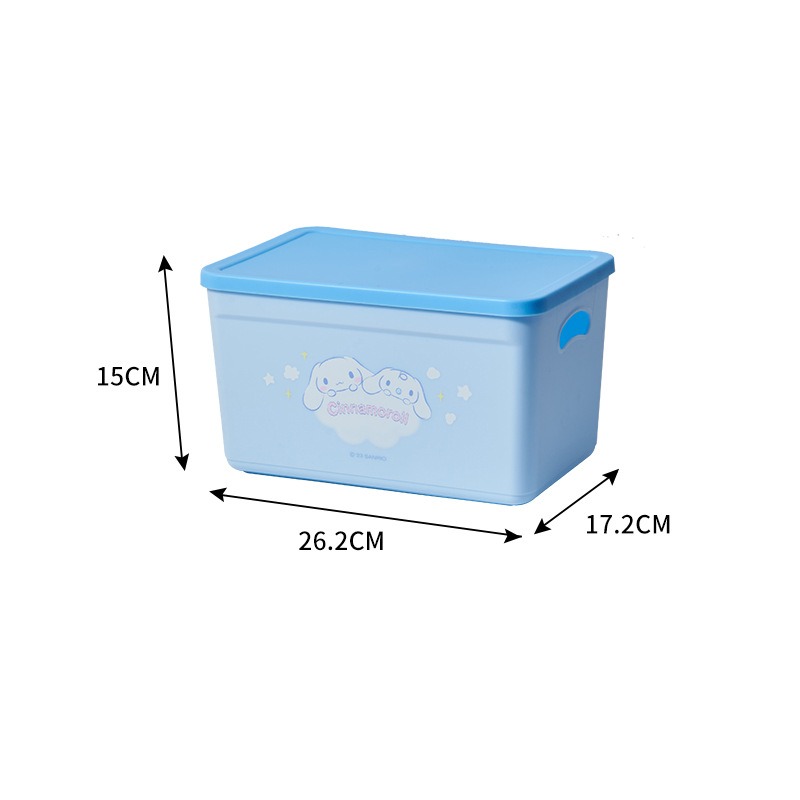 【三麗鷗&塑業】正版 带盖收纳盒 家用收纳杂物整理盒 桌面储物盒 玩具塑料盒子 送禮-規格圖5