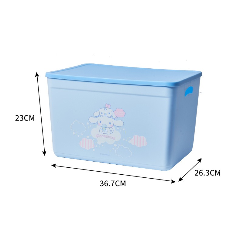 【三麗鷗&塑業】正版 带盖收纳盒 家用收纳杂物整理盒 桌面储物盒 玩具塑料盒子 送禮-規格圖5