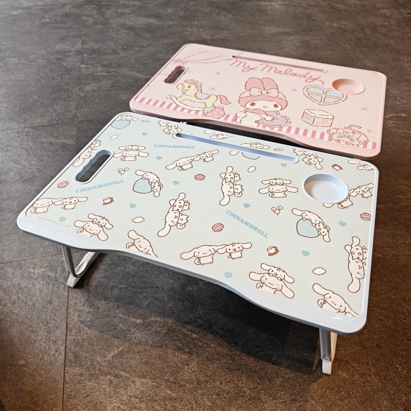 【三麗鷗&塑業】正版 卡通折叠电脑桌 大耳狗 儿童学习桌 多功能简易宿舍床上桌 送禮-細節圖2
