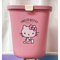 【三麗鷗&塑業】正版 垃圾桶 客厅卧室带压圈垃圾桶 儿童大号收纳桶 垃圾桶家用 送禮-規格圖2