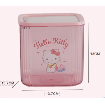 【三麗鷗&塑業】正版 轻奢迷你桌面垃圾桶 家用客厅书桌小纸篓 按压弹盖杂物收纳清洁筒 送禮-細節圖3