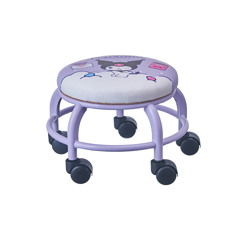 【三麗鷗&塑業】正版 滑轮圆凳小凳子 家用矮凳 儿童学步凳 小板凳 懒人万向轮椅子 送礼-細節圖5