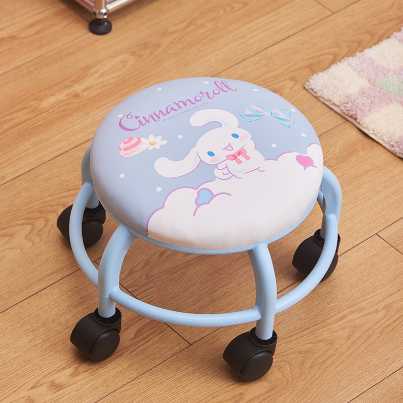 玉桂狗-滑轮圆凳【蓝色】