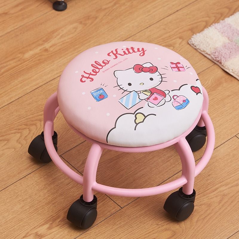 凯蒂猫-滑轮圆凳【粉色】