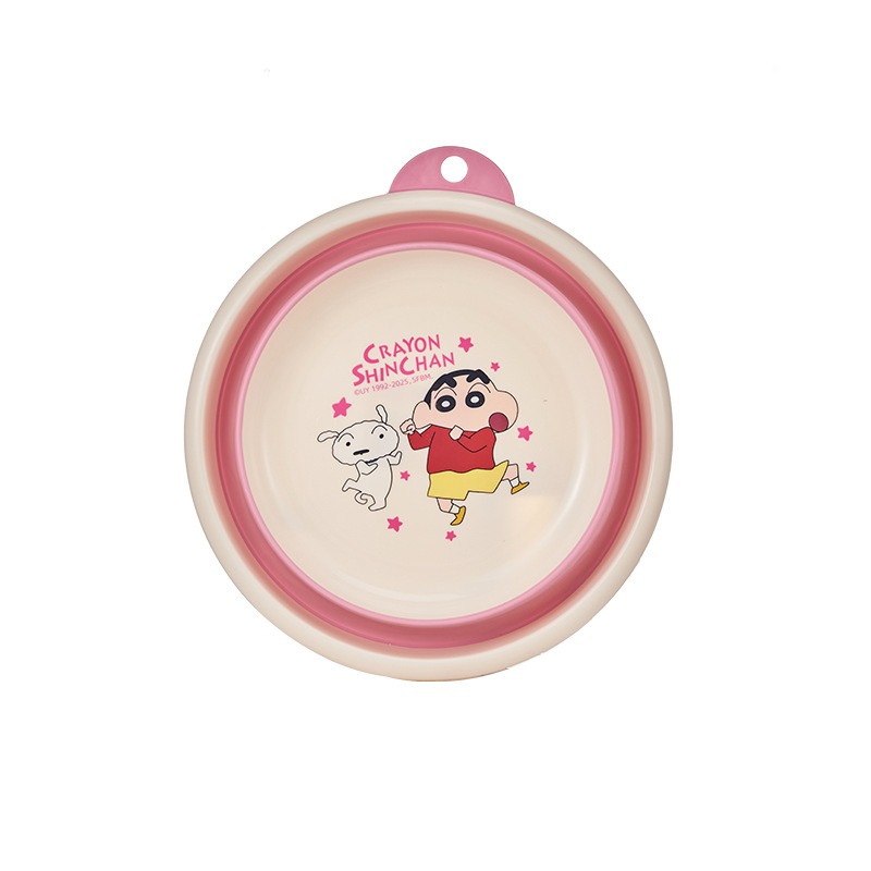 【蠟筆小新&塑業】正版現貨 折疊水盆 洗菜籃 收納盆 臉盆 洗手盆 洗手間 泡腳桶 硅膠材質 送禮 新之助-細節圖5