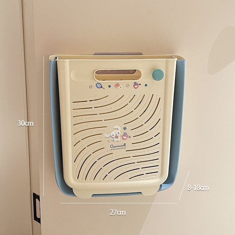 【三麗鷗&塑業】正版  脏衣篓 家用可折叠 加厚洗衣籃 壁挂落地两用衣服收纳筐大号 送禮-規格圖5