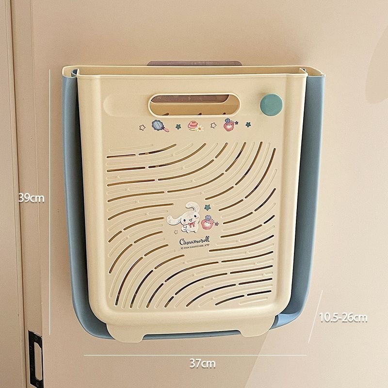 【三麗鷗&塑業】正版  脏衣篓 家用可折叠 加厚洗衣籃 壁挂落地两用衣服收纳筐大号 送禮-規格圖5