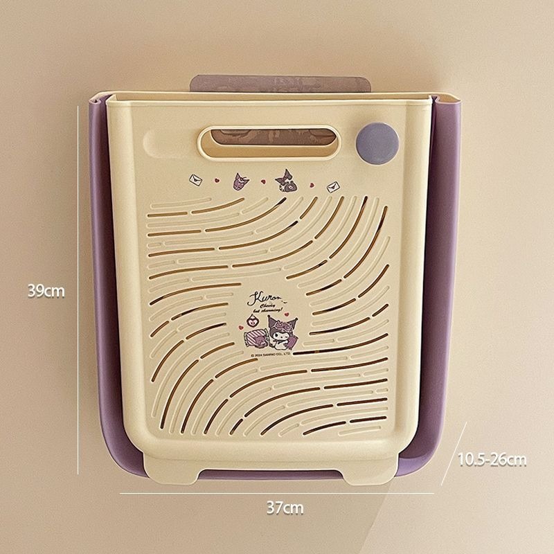 【三麗鷗&塑業】正版  脏衣篓 家用可折叠 加厚洗衣籃 壁挂落地两用衣服收纳筐大号 送禮-規格圖5