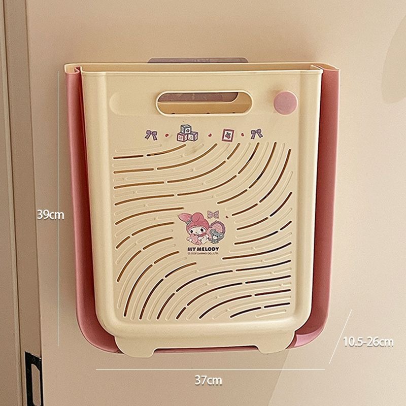 【三麗鷗&塑業】正版  脏衣篓 家用可折叠 加厚洗衣籃 壁挂落地两用衣服收纳筐大号 送禮-規格圖5