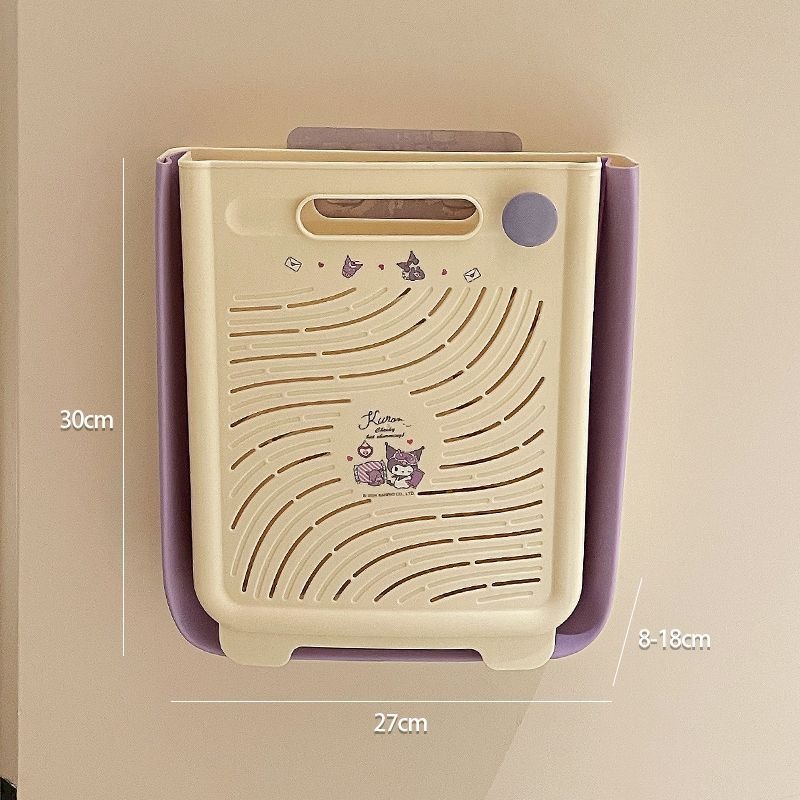 【三麗鷗&塑業】正版  脏衣篓 家用可折叠 加厚洗衣籃 壁挂落地两用衣服收纳筐大号 送禮-規格圖5