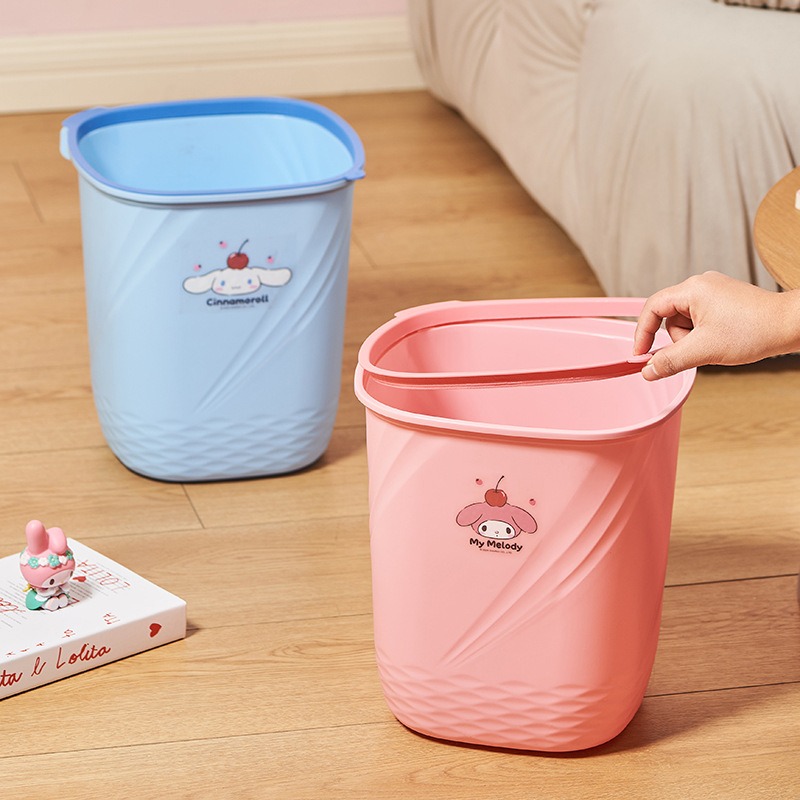 【三麗鷗&塑業】正版 垃圾桶 儿童大号压圈纸篓 客厅卧室收纳桶 垃圾桶家用 送禮-細節圖2