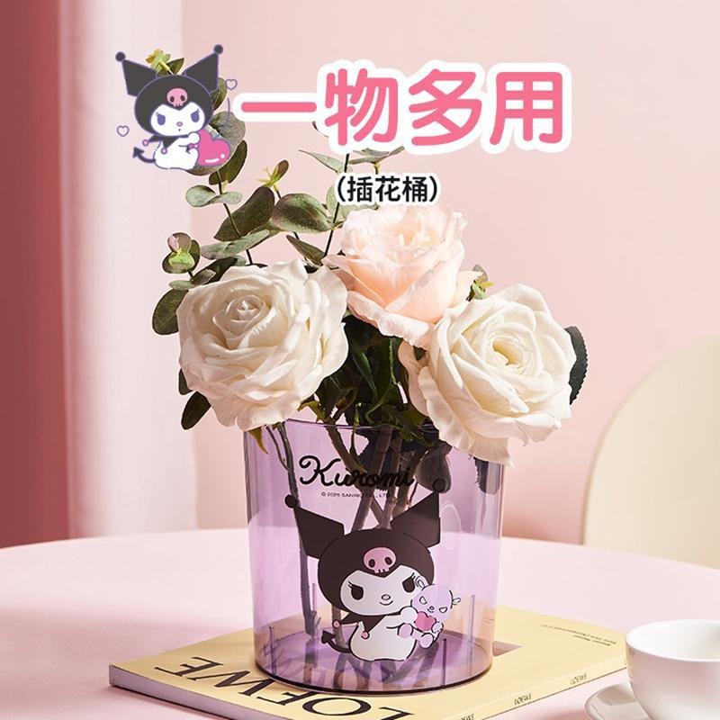 【三麗鷗&塑業】正版 透明桌面垃圾桶 庫洛米 玉桂狗 凯蒂猫 收纳杂物玩具桶 送禮-細節圖4