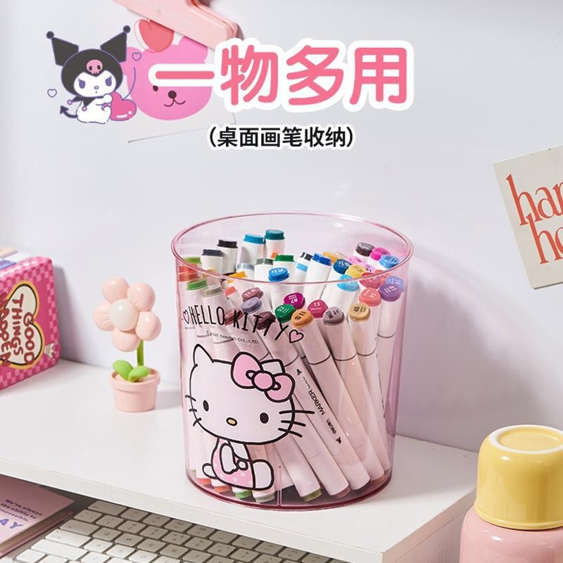 【三麗鷗&塑業】正版 透明桌面垃圾桶 庫洛米 玉桂狗 凯蒂猫 收纳杂物玩具桶 送禮-細節圖5