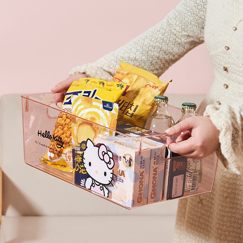 【三麗鷗&塑業】正版 收纳箱 可爱卡通桌面多功能收纳篮 玉桂狗 透明内衣收纳盒 送禮-細節圖3