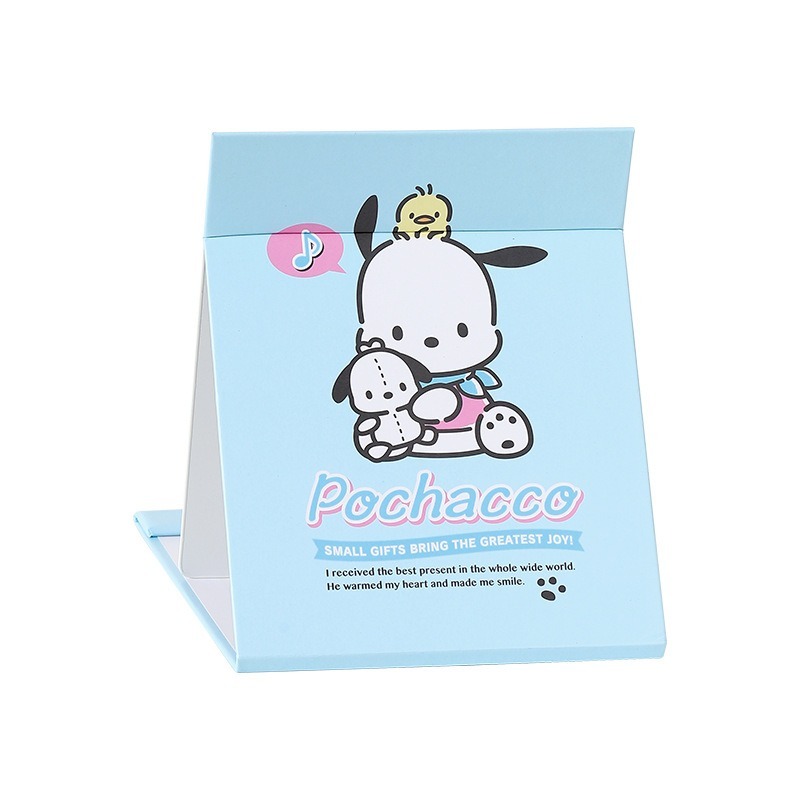 【三麗鷗&包包寶】正版 帕恰狗 折叠纸鏡 庫洛米 美樂蒂 学生宿舍梳妆鏡 台式小鏡子 送禮-細節圖3