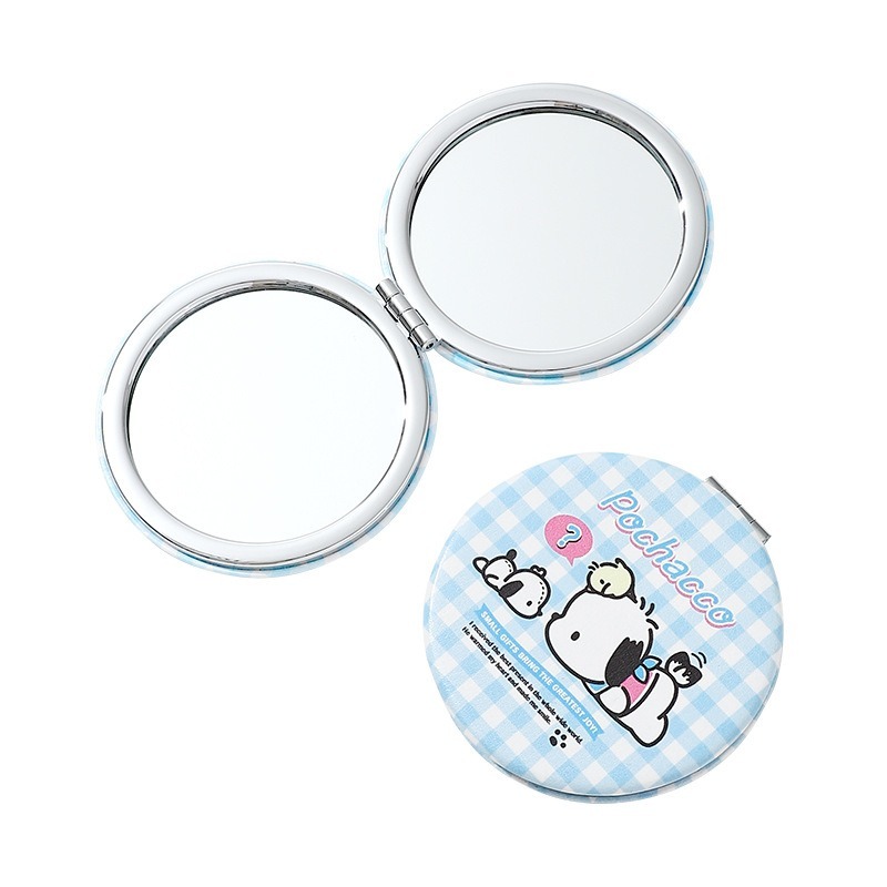 【三麗鷗&包包寶】正版 帕恰狗 PU双面鏡 小圆鏡 布丁狗 迷你鏡子 化妆鏡 随身便携小鏡子 送禮-細節圖5