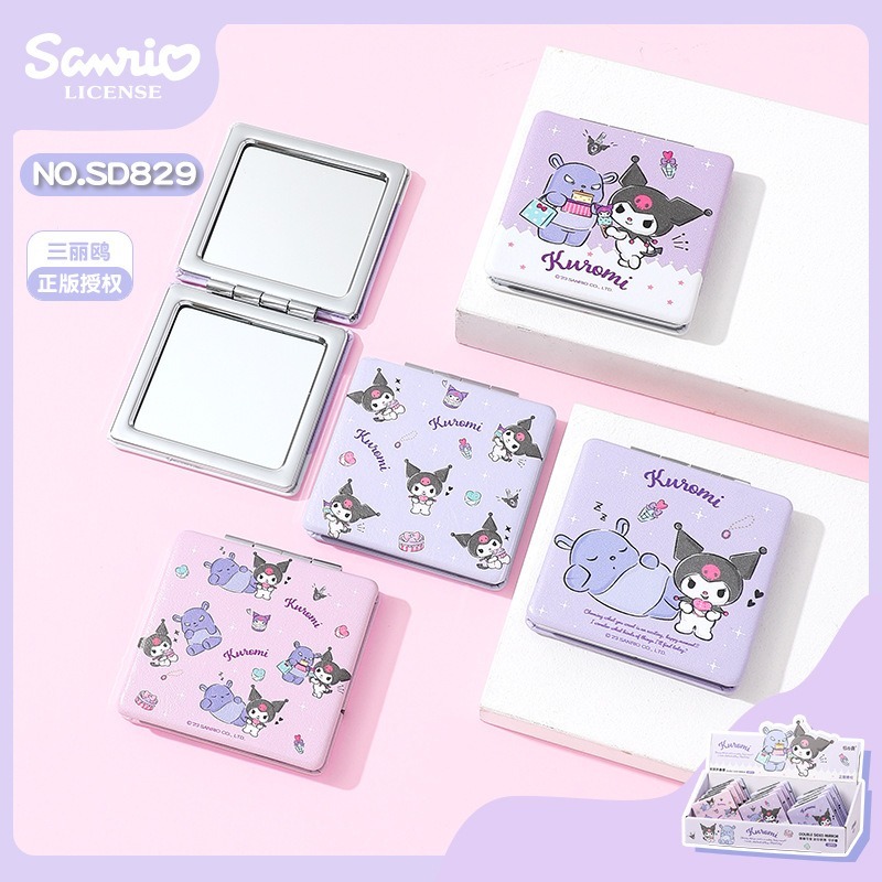 【三麗鷗&包包寶】正版 帕恰狗 PU双面鏡 小圆鏡 布丁狗 迷你鏡子 化妆鏡 随身便携小鏡子 送禮-規格圖5