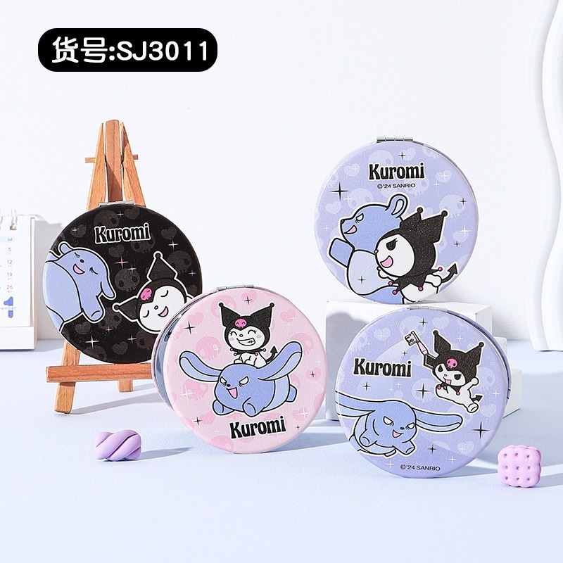 【三麗鷗&包包寶】正版 帕恰狗 PU双面鏡 小圆鏡 布丁狗 迷你鏡子 化妆鏡 随身便携小鏡子 送禮-規格圖5