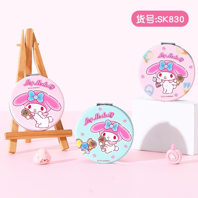 【三麗鷗&包包寶】正版 帕恰狗 PU双面鏡 小圆鏡 布丁狗 迷你鏡子 化妆鏡 随身便携小鏡子 送禮-規格圖5