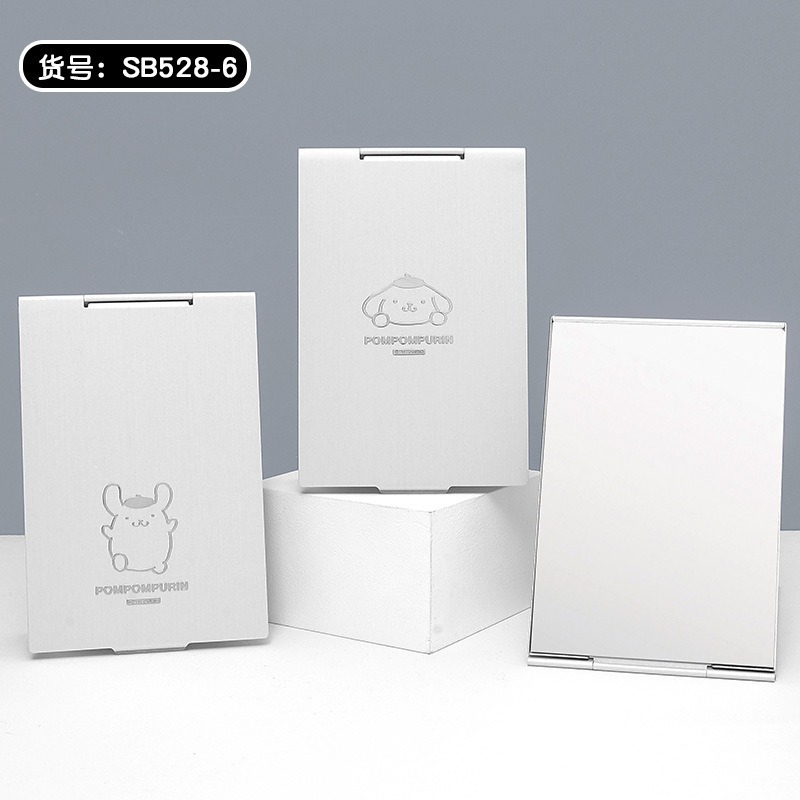 【三麗鷗&包包寶】正版 庫洛米 折疊镜 帕恰狗 佈丁狗 桌面化妆鏡 便携小鏡子 輕薄折疊鋁鏡 送禮-規格圖5