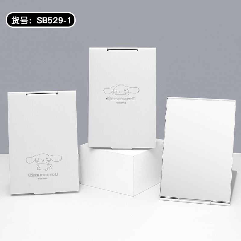 【三麗鷗&包包寶】正版 庫洛米 折疊镜 帕恰狗 佈丁狗 桌面化妆鏡 便携小鏡子 輕薄折疊鋁鏡 送禮-規格圖5