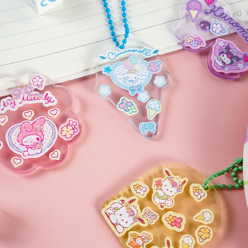 【Joytop悦木】三麗鷗 花花万物-方形水晶活页手帐本 学生本子 金属夹活页本 送禮-細節圖4