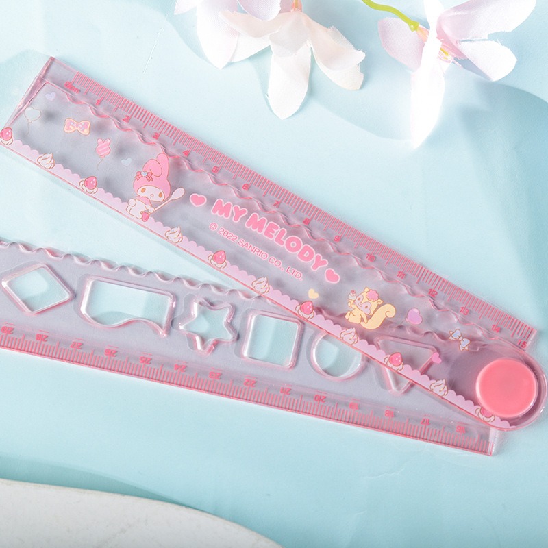 【Joytop悦木】三麗鷗 甜品派对-折叠尺 可爱卡通学生30cm折叠尺 創意尺子 送禮-細節圖2