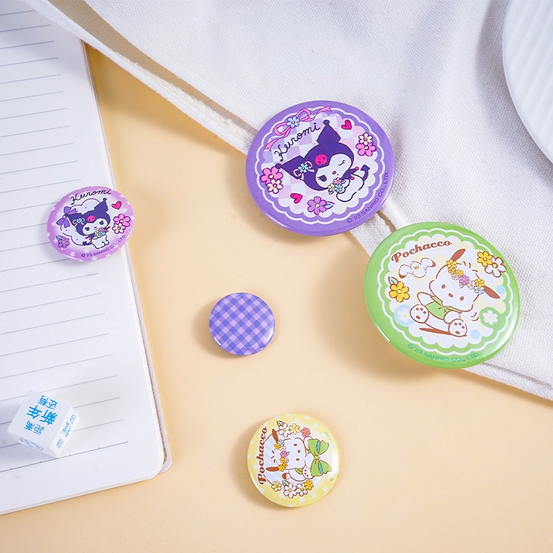 【Joytop悦木】三麗鷗 吧唧咕卡貼紙 庫洛米 日韩可爱創意儿童学生徽章 送禮-細節圖3