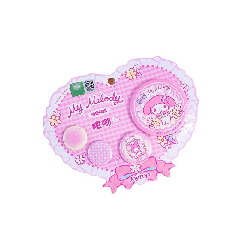 【Joytop悦木】三麗鷗 吧唧咕卡貼紙 庫洛米 日韩可爱創意儿童学生徽章 送禮-細節圖5