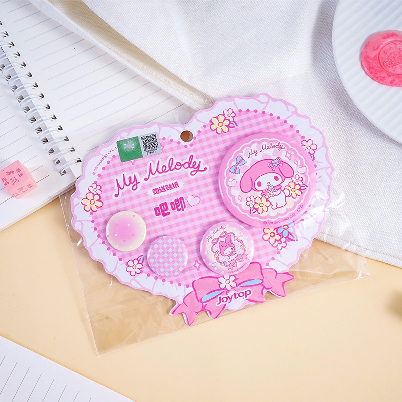 【Joytop悦木】三麗鷗 吧唧咕卡貼紙 庫洛米 日韩可爱創意儿童学生徽章 送禮-規格圖5