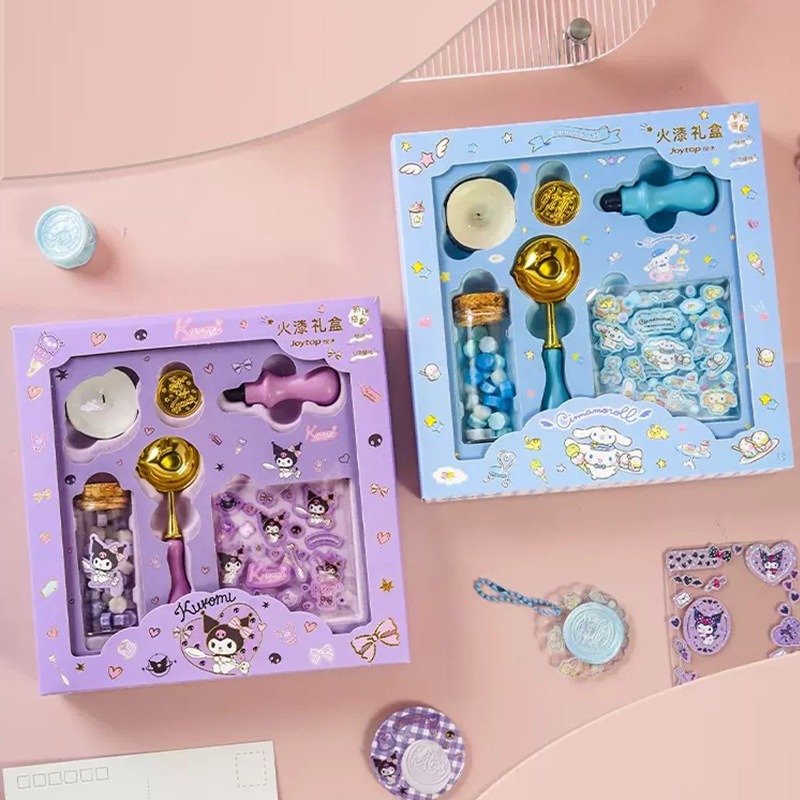 【Joytop悦木】三麗鷗 甜品派对-大耳狗火漆礼盒 文具貼紙 儿童适用卡通创意印章 送禮-細節圖2