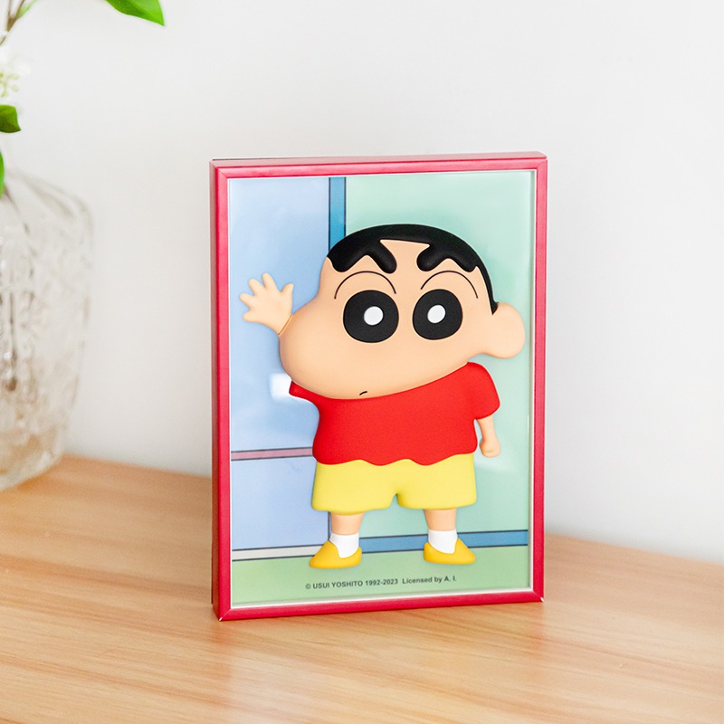 【樂融融】正版 蠟筆小新 3d立体相框 网红冰箱貼 装飾磁貼 卡通可爱擺件 送禮-規格圖5
