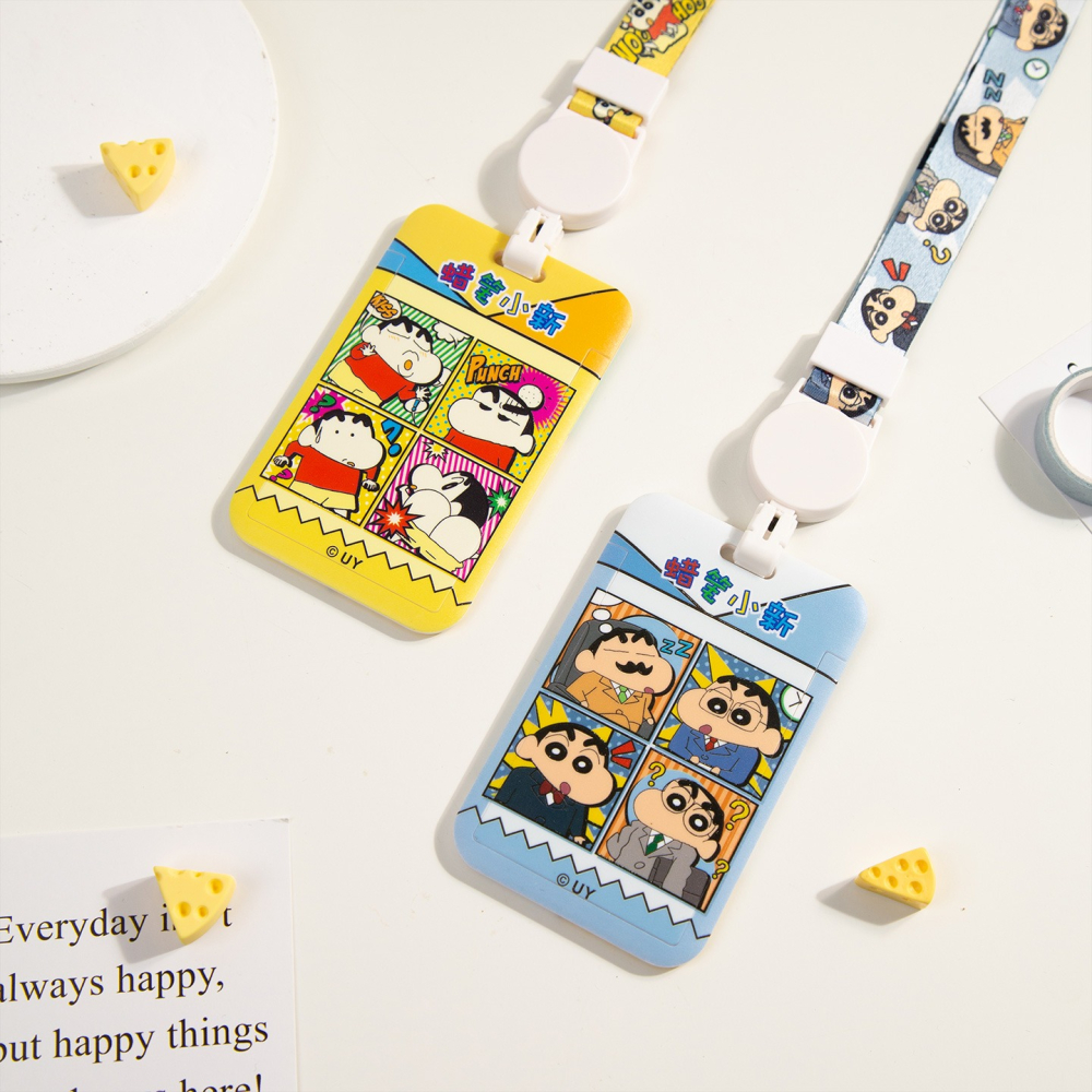 【樂融融】正版 蠟筆小新 可伸缩卡套 公交卡卡套 工牌挂脖保護套 小卡卡套 創意學生卡保護套 送禮-細節圖4
