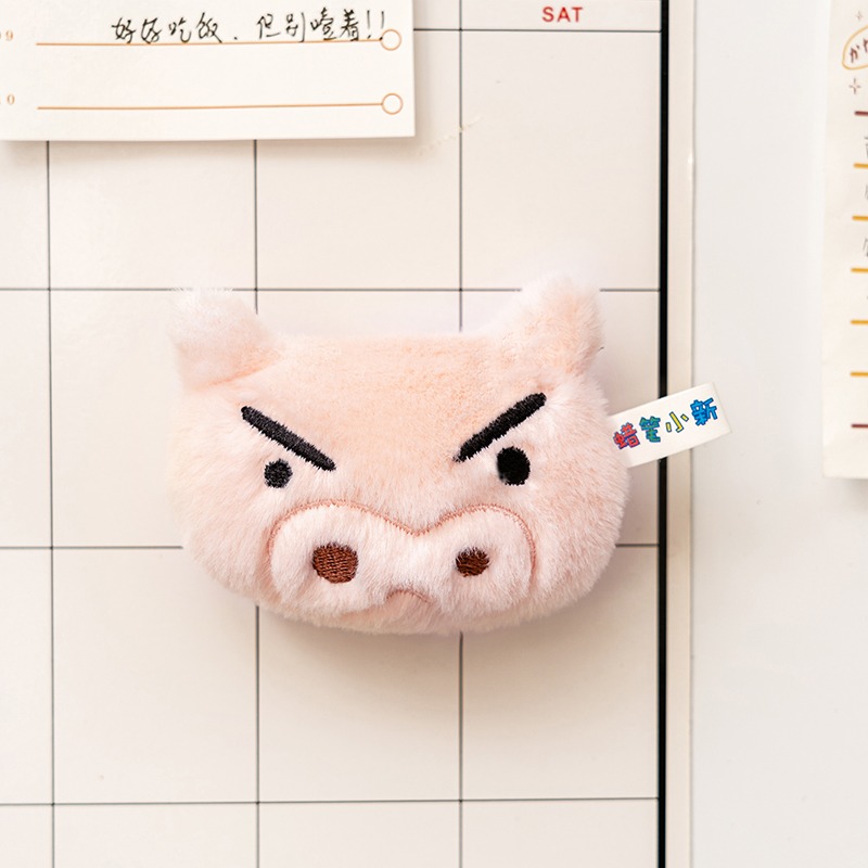 【漫貓】正版 蠟筆小新 毛绒磁吸冰箱貼 可爱公仔裝飾品 左卫门卡通家居擺件 送禮-規格圖5
