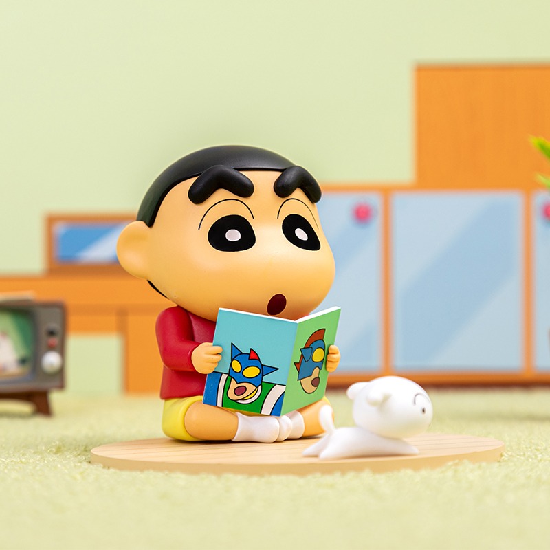 【漫貓】正版 蠟筆小新 桌面手機支架 可爱卡通潮玩擺件 懒人手办支架 送禮-細節圖2