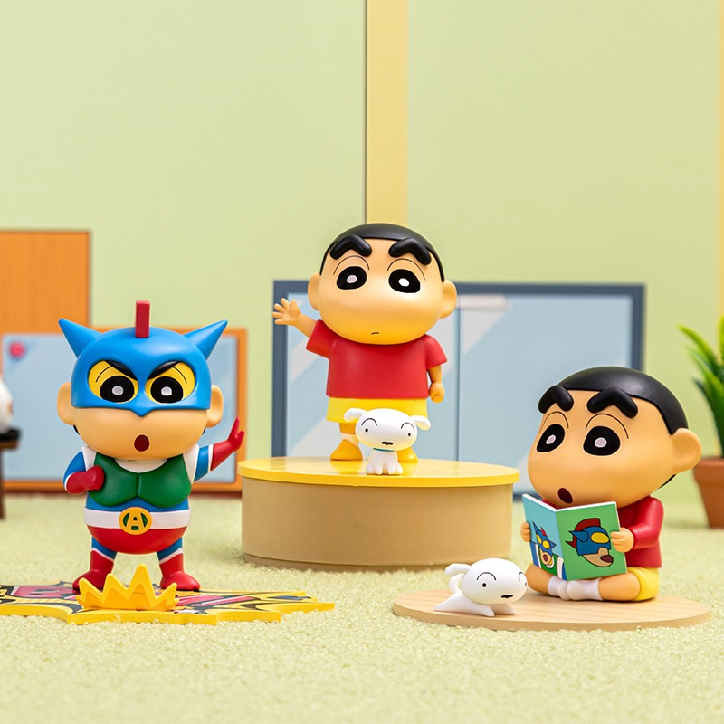 【漫貓】正版 蠟筆小新 桌面手機支架 可爱卡通潮玩擺件 懒人手办支架 送禮-細節圖3