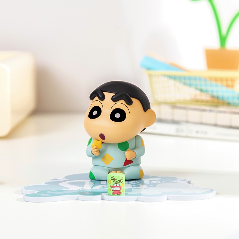 【漫貓】正版 蠟筆小新 桌面手機支架 可爱卡通潮玩擺件 懒人手办支架 送禮-細節圖4