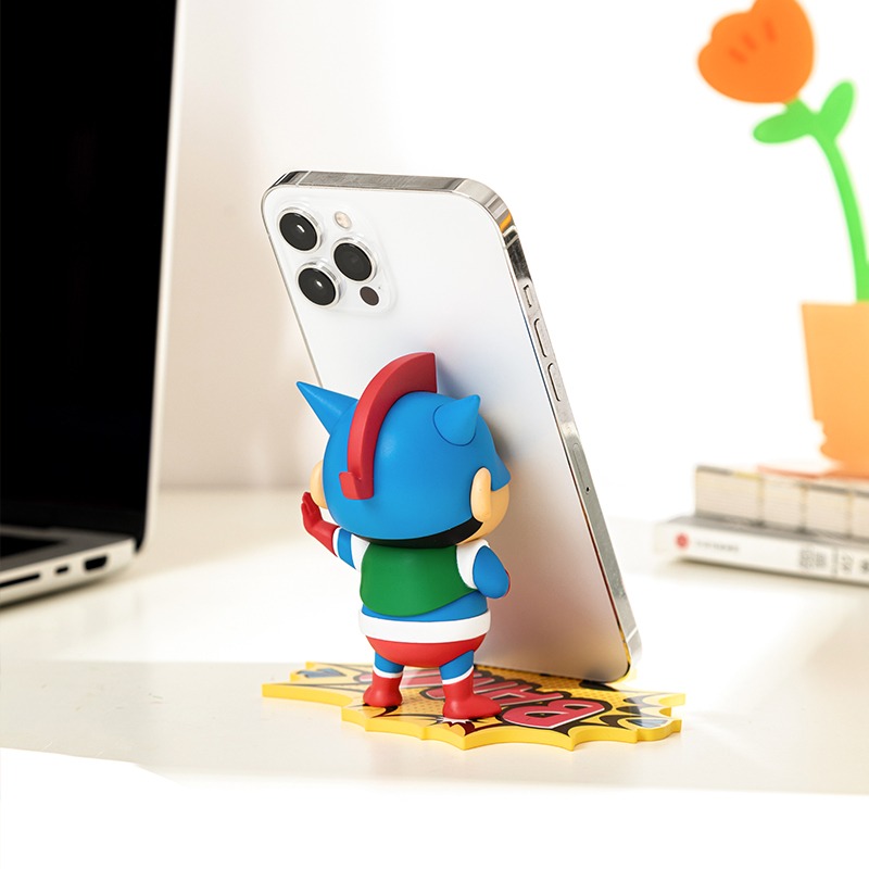 【漫貓】正版 蠟筆小新 桌面手機支架 可爱卡通潮玩擺件 懒人手办支架 送禮-細節圖5