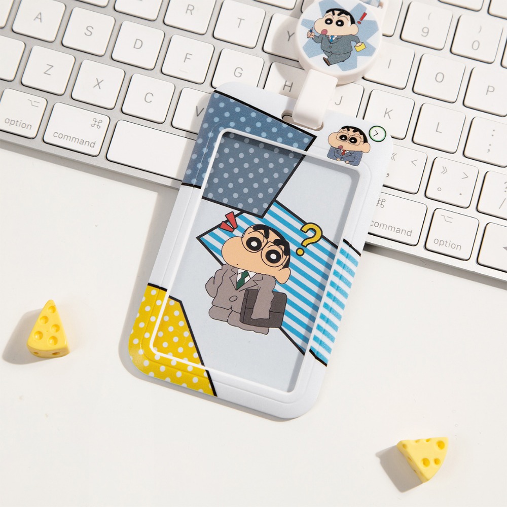 【漫貓】正版 蠟筆小新 工牌卡套 可伸缩公交卡卡套 小卡塑料保护套 送禮-規格圖5