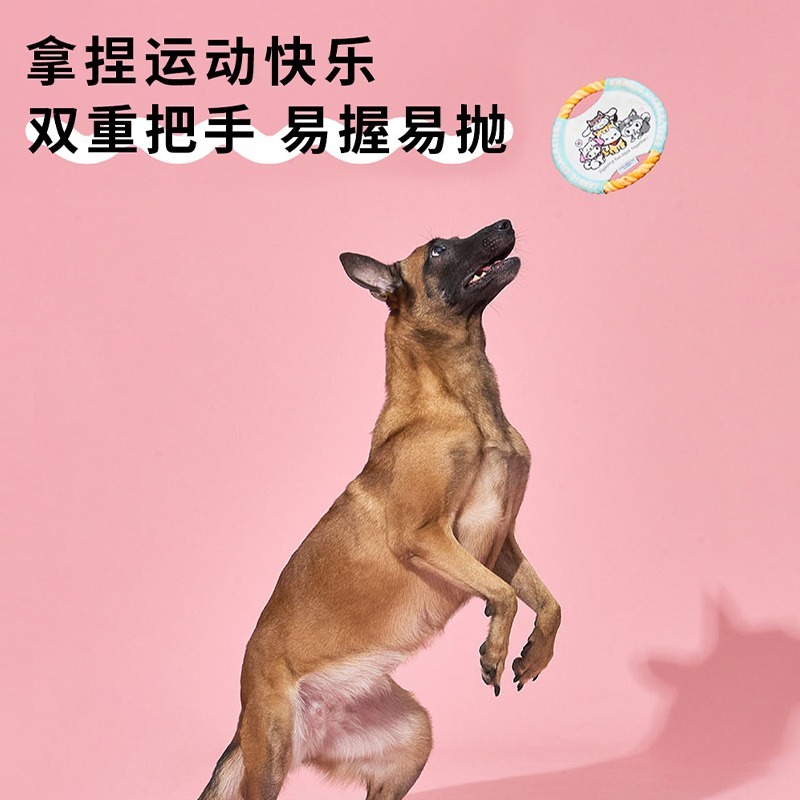 【覓嗷】正版 三麗鷗 寵物飛盘 狗狗玩具 直径18cm 专用金毛边牧耐咬訓練玩具户外飛碟 送禮-細節圖3