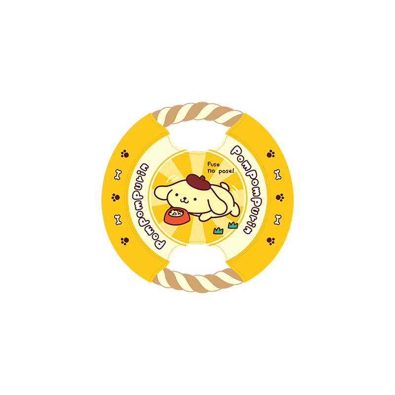 【覓嗷】正版 三麗鷗 寵物飛盘 狗狗玩具 直径18cm 专用金毛边牧耐咬訓練玩具户外飛碟 送禮-規格圖4