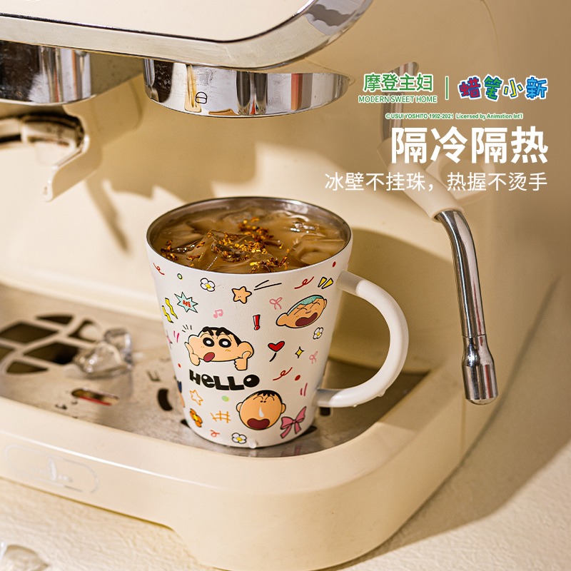 【預購】正版 蠟筆小新 不鏽鋼露營杯 水杯 雙層真空 316最好材質 摩登主婦-細節圖3