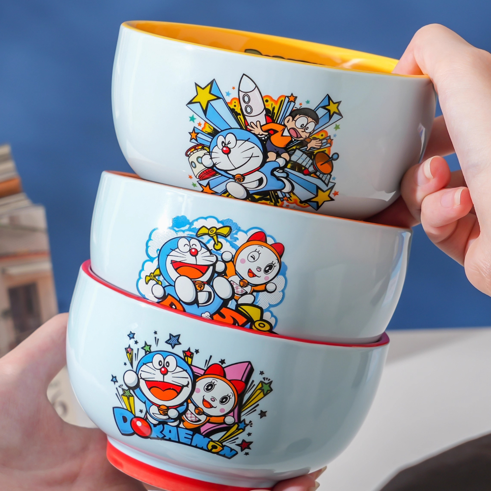 【預購】正版 哆啦A夢 飯碗 米飯 陶瓷材質 漫畫4款禮盒包裝 小叮噹 哆啦a夢 送禮 焦點-細節圖2