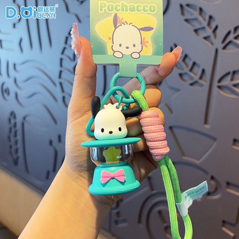 【冉紅】正版 三麗鷗 庫洛米 鑰匙扣 鑰匙圈 煤油小夜燈 卡通公仔 发光创意 书包 吊飾 掛件 送禮 美樂蒂-規格圖4