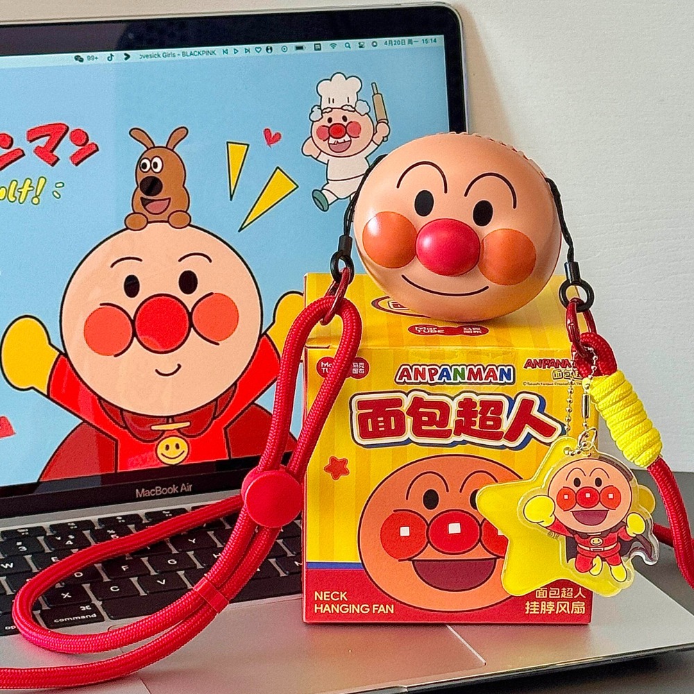 【24H出貨】 麵包超人 正版 掛脖風扇 可斜跨 小風扇 可當鑰匙圈 送禮 馬克圖布 ANPANMAN-細節圖5