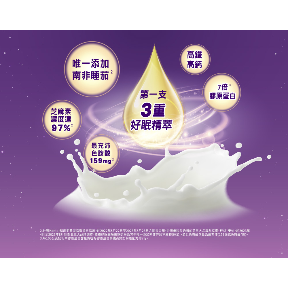 桂格 好眠亮顏高鈣奶粉750g-細節圖5